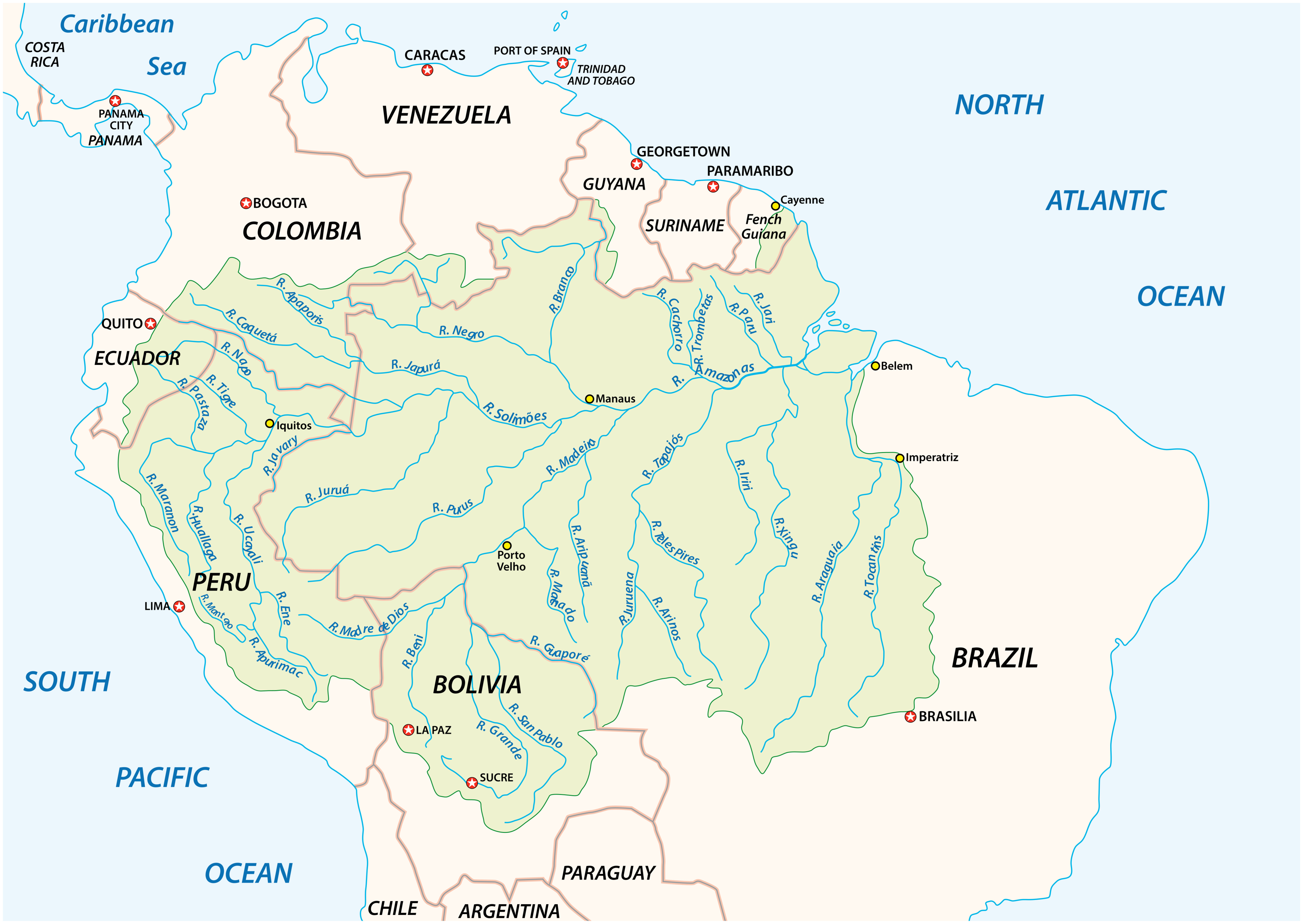 Map of the Amazon rainforest